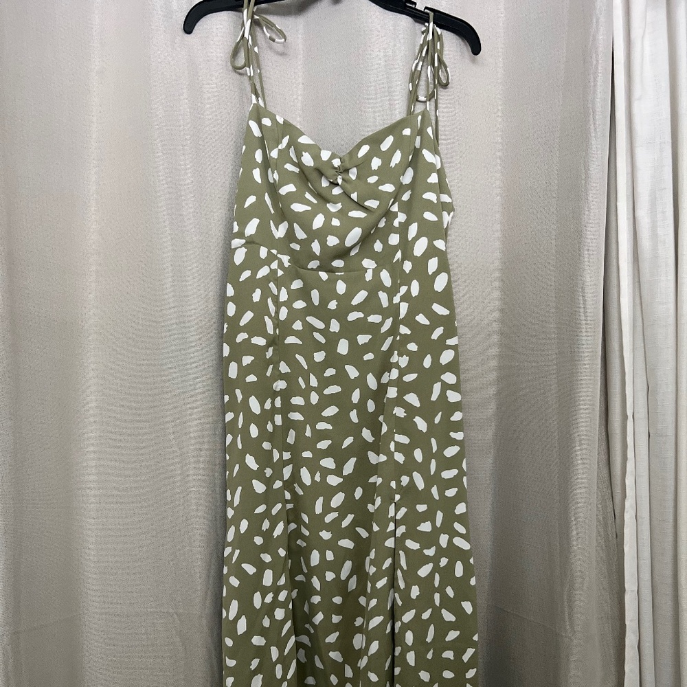 Lulus midi tie strap dress with slit